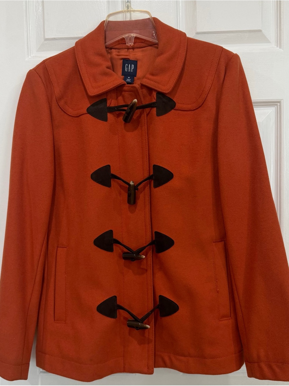 GAP Women's Burnt Orange Toggle Peacoat